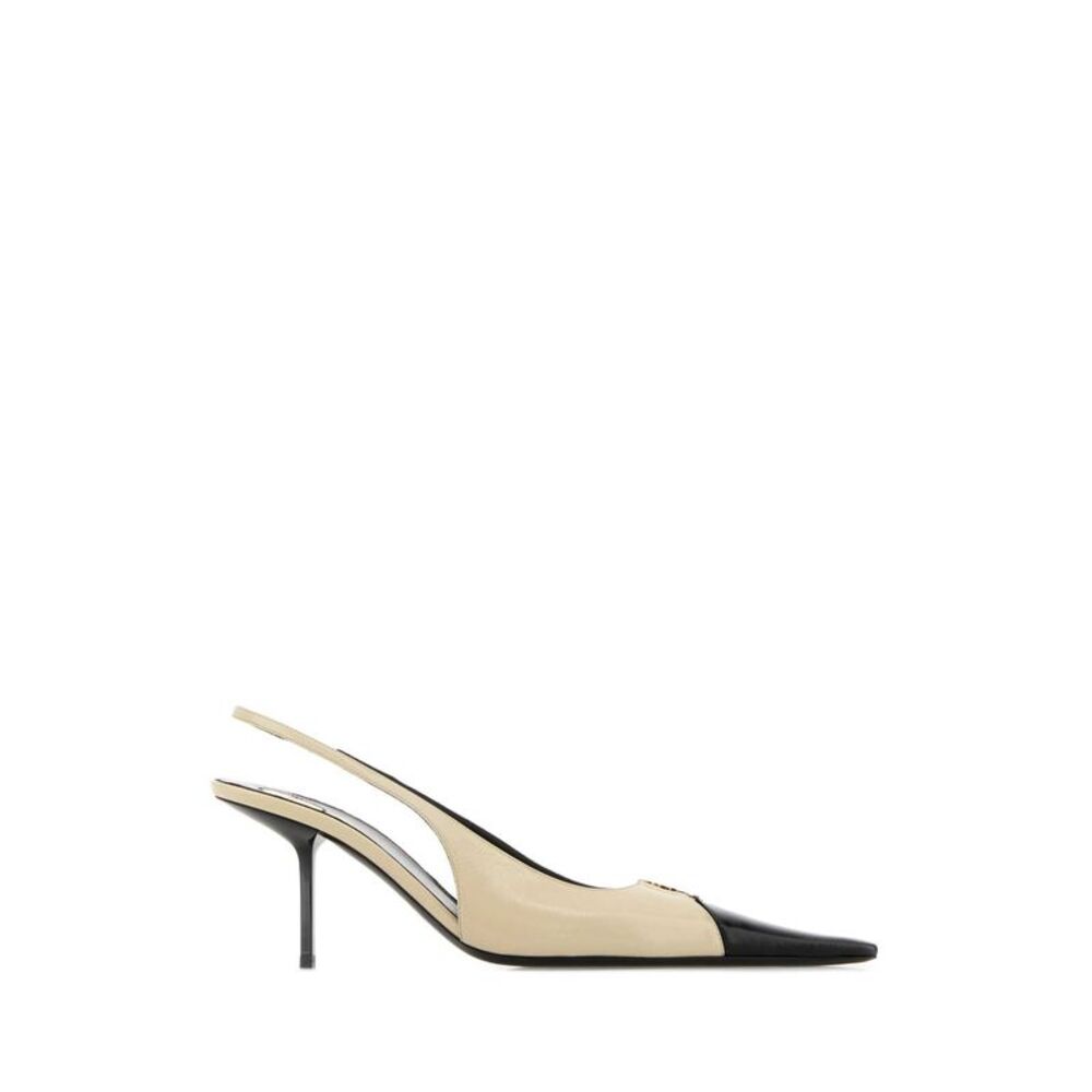 Saint Laurent Women Two-Tone Leather Babylone Breteuil Pumps